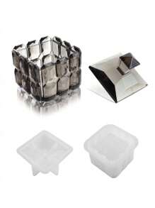 1 Pieza Caja De Almacenamiento De Superficie De Diamante De Resina Cristalina De Pegamento De Gota Epoxi Con Espejo Molde De Silicona