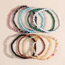 Pulsera con cuenta con piedra - verde menta - Ver 4