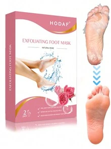 玫瑰足膜去角質死皮，去角質保濕，適合乾燥、龜裂的腳，讓腳變得柔軟光滑（2袋/4片） - 玫瑰紅 - 查看 1