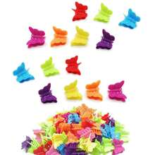 100 piezas de color al azar con mariposa Pinzas de cabello , rosado color mini dulce Horquillas para niñas Accesorios de pelo