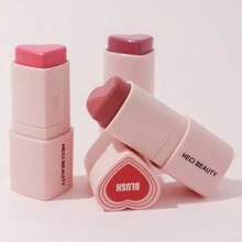 HECI BEAUTY HECI BEAUTY 3-In-1 Heart Shaped Cream Blush Stick, Lovely Colors Of Pink Rose Glow, Long-Lasting Makeup Blush Suitable For Lip, Eye & Cheek, 1pc, LOVE Holiday Gifts For Women And Girls, Y2K