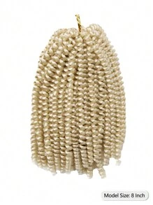 amir hair 3 Gói Tóc Ombre Vàng Xoắn Mùa Xuân Tóc Tổng Hợp Móc Tóc Bện Passion Twist 8Inch Tóc Nối Móc Xoắn Trước 20Roots Bomb Twist - Màu be - Xem 2