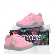 Tenis de menina rosa ou branco glitter com iluminação de led luz pisca infantil juvenil bebe