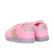 Tenis de menina rosa ou branco glitter com iluminação de led luz pisca infantil juvenil bebe