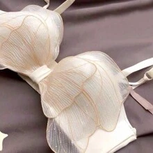 蕾絲內衣,日本性感內衣,托高式文胸,女性胸罩,蝴蝶結裝飾內衣,抗流掛胸罩,小胸部托高式文胸,可拆卸肩帶,可轉換胸罩,防滑內衣,帶防滑帶 - 白色 - 查看 7