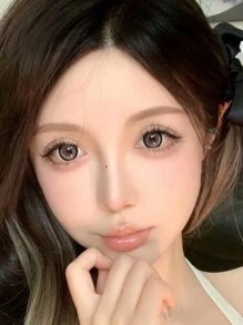 1副叛逆黑灰色美瞳，年抛型，14.5毫米，适合万圣节角色扮演 - 黑灰 - 查看 5