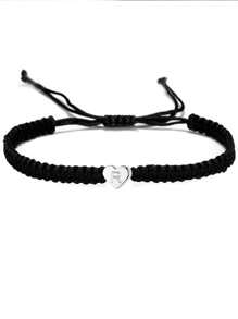 1 Peça Pulseira Charme De Alfabeto Em Tecido Simples E Fashion De Jóias, Pulseira De Amizade Para Casais E Amigos