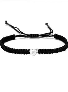 1 Peça Pulseira Charme De Alfabeto Em Tecido Simples E Fashion De Jóias, Pulseira De Amizade Para Casais E Amigos
