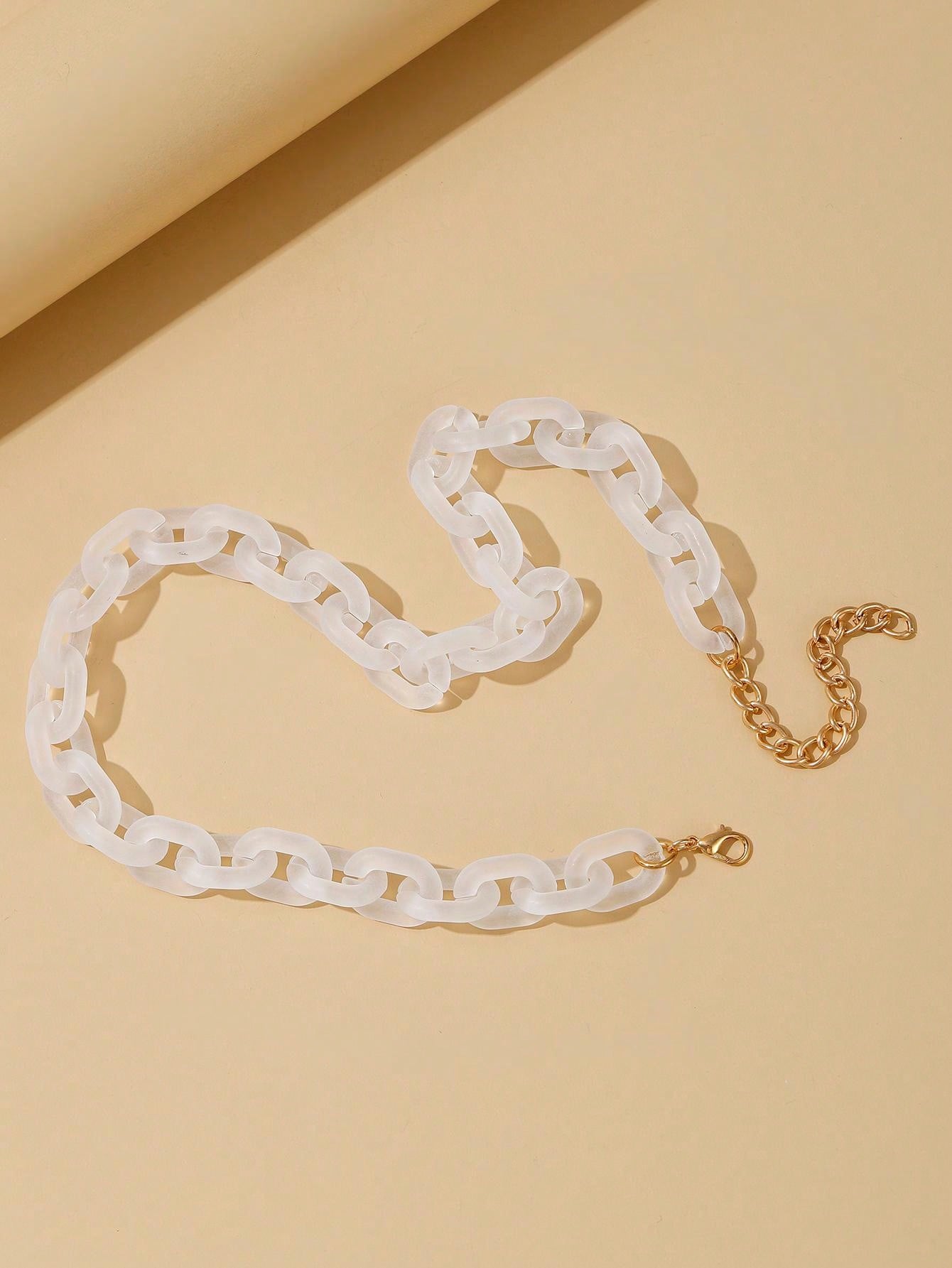 Frosted Chain 1pc Frosted Acrylic Chain & Clasp Accessory Chain Necklace | SHEIN USA