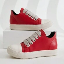Women's Candy-Colored Thick-Soled Personalized Couple Sneakers With Wide Straps