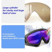 Sixyard滑雪眼鏡,摩托車眼鏡,男女成人青少年適用的滑板雪眼鏡 - 無色 - 查看 7