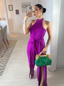 Women Jumpsuits - Rose Red - View 3