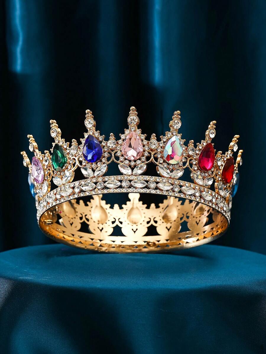 1pc Luxury Golden Round King Crown