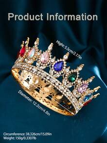 1pc Luxury Golden Round King Crown