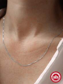 1条925银项链，45厘米/40厘米，时尚简约，金银双色，适合女性婚礼、订婚派对等场合，精美珠宝礼品。