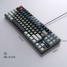 MageGee 1pc 75% Mechanical Gaming Keyboard with Red Switch, LED Blue Backlit Keyboard, 87 Keys Compact TKL Wired Computer Keyboard for Windows Laptop PC Gamer - Grey Black - Gray black (Red Switch) - View 7