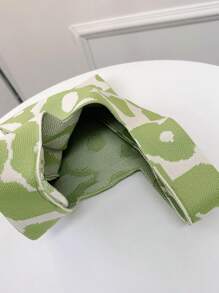 duke bear Bolsa de mano para dama con patrón de flores de ganchillo, 1 pieza de bolsa de ganchillo mini, bolsa de mano con patrón de flores de punto de ganchillo, transpirable, ligera y plegable