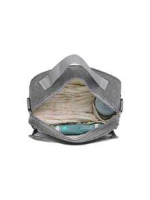 Có thể mang đi Túi Diaper Đối với Mẹ , Em bé Tã lót Thay đổi Túi xách Túi đeo vai Đối với Du lịch ngoài trời - Màu Xám nhạt - Xem 2