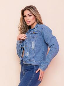Women Denim Jackets & Coats - Rửa trung bình - Xem 3