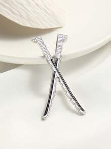 1入組卡通創意劍設計金屬胸針,胸章,中性多功能配件別針,禮品適用於學生 - 彩色 - 查看 1