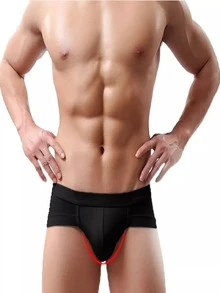6 piezas Calzoncillos Triangulares De Color Puro Para Hombres,Calzoncillos Modal Para Hombres, Calzoncillos De Triángulo Transpirable Y Cómoda - XL - Ver 3