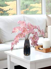 1支人工蘭花分支-戶外門廊diy花束和花瓶裝飾品,適用於家居客廳、電視機櫥、壁爐周圍 - 粉色 - 查看 8