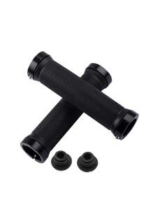 1 對橡膠自行車車把防滑山地自行車車把套帶鋁合金防滑車把把套 - 藍色 - 查看 7