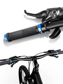 1 對橡膠自行車車把防滑山地自行車車把套帶鋁合金防滑車把把套 - 藍色 - 查看 2
