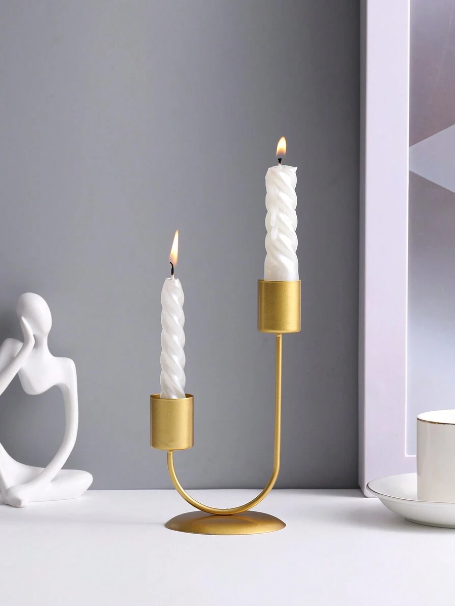 Giá đỡ nến sắt 1 cái - Vàng - Xem 1