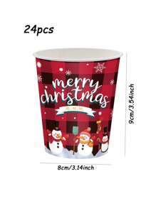 Vajilla Disponible De La Fiesta De Navidad 97pcs Fijada Con La Decoración De La Navidad - Rojo - Ver 4