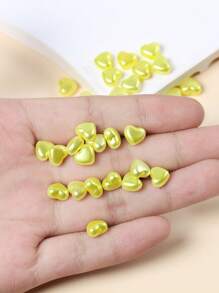 100pcs Fashionable Faux Pearl Heart Shaped Beads For Diy Bracelet, Necklace, Earring, Keychain, And Other Jewelry Making Valentines - Pink - View 6