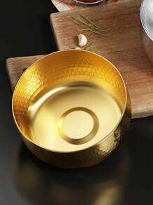 1pc Stainless Steel Korean Style Ramen/Noodle/Snail Powder/Soup Bowl With Anti-Scald Lid Used In Restaurant, Home, Creative Tableware,Kitchen,Christmas Gift - Gold - View 10