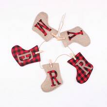 Christmas Decoration Flag Banner, Sock Shaped Merry Christmas Banner For Christmas Party Scene Decor - Multicolor - View 3