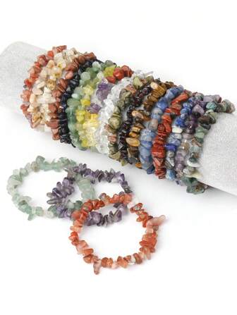 1入組石頭裝飾串珠手鏈