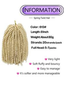 amir hair 3 Gói Tóc Ombre Vàng Xoắn Mùa Xuân Tóc Tổng Hợp Móc Tóc Bện Passion Twist 8Inch Tóc Nối Móc Xoắn Trước 20Roots Bomb Twist - Màu be - Xem 3