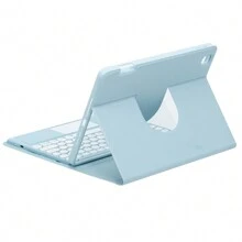 蓝色 360° 旋转无线可拆卸触摸键盘保护套 兼容 Ipad 10.2 10.5 / Ipad 10th / Ipad Pro11 Air4 Air5 / Ipad 9.7 平板电脑 - 藍色 - 查看 4