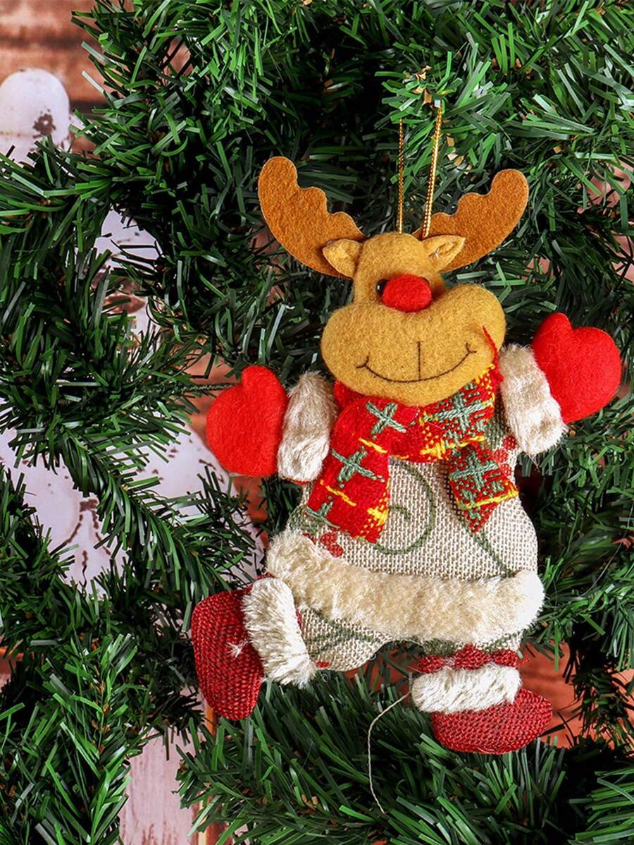 1入組聖誕精靈掛飾,聖誕老人雪人麋鹿聖誕樹掛飾,節日氛圍裝飾