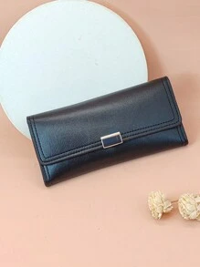 MINGYOU Elegant And Fashion Simple Preppy Style PU Double Wallet Sweet Cute Multi-Feature Check Card Holder Small And Easy To Carry Slim Portable Cash White-Collar Workers For Female College Work Business Commute Office For Anniversary For Couple For Birthday Gift On Valentine Day Gift Gift For Women Wallet Purse Wallet Long Wallet