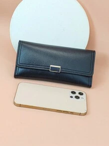 MINGYOU Elegant And Fashion Simple Preppy Style PU Double Wallet Sweet Cute Multi-Feature Check Card Holder Small And Easy To Carry Slim Portable Cash White-Collar Workers For Female College Work Business Commute Office For Anniversary For Couple For Birthday Gift On Valentine Day Gift Gift For Women Wallet Purse Wallet Long Wallet