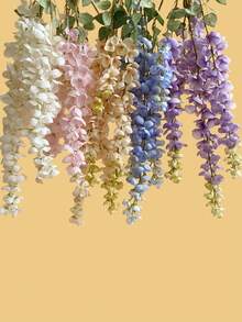 1 件人造白色紫藤花環藤蔓,有 6 個分支,長度 43.3 英寸。非常適合家居、派對、婚禮裝飾、房間裝飾、家居裝飾、diy 派對、秋季、萬聖節、收穫、感恩節 - 白色 - 查看 1