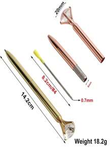 Ballpoint Pen Crystal Metal Neutral Pen Practical Souvenir Birthday Gift For Girlfriend, Festival Gift, Surprise,Christmas - Gold - View 4