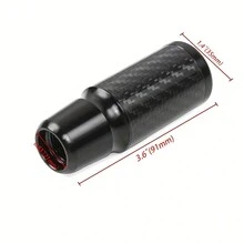 通用汽車改裝鋁合金碳纖維換擋杆齒輪棒,手動和自動變速,個性化齒輪旋鈕帶5/6速度亞克力頭,9cm - 銀色 - 查看 4