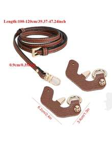 3Pcs/Set Bag Transformation Accessories For  Mini Bag Straps Punch-Free Genuine  Shoulder Strap Crossbody Conversion Hang Buckle  Shoulder Strap  Shoulder Crossbody Bag Strap - Brown - View 2