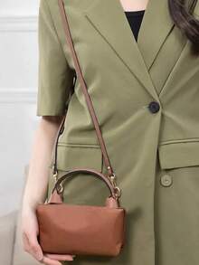 3Pcs/Set Bag Transformation Accessories For  Mini Bag Straps Punch-Free Genuine  Shoulder Strap Crossbody Conversion Hang Buckle  Shoulder Strap  Shoulder Crossbody Bag Strap - Brown - View 4