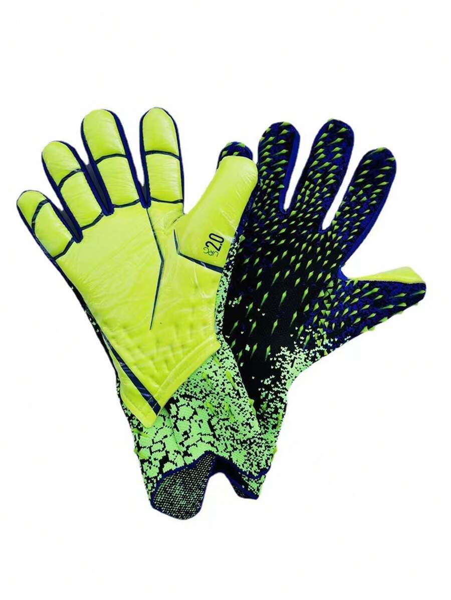 A Pair Of Football Goalkeeper Gloves, Goalkeeper, Adult Goalkeeper Finger Protection Equipment, Non-Slip Training Wear-Resistant Gloves Football Gloves
