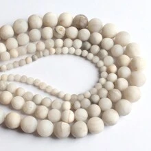 1 Fio De Pedra Natural Fosca Branco Crisocolla Contas Espaçadoras Soltas Para Fazer Jóias Diy Pulseiras Colar Acessórios Para Mulheres