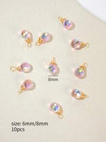 10Pcs Hand made copper wire  crystal teardrop Diy pendant for earring necklace bracelet for women