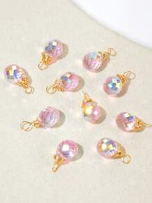 10Pcs Hand made copper wire  crystal teardrop Diy pendant for earring necklace bracelet for women