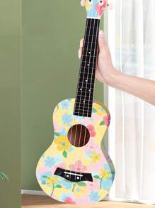 1set Hand Painted Ukulele Diy Creative Handmade Material Package Wooden Graffiti Guitar Instrument - Beige - View 1