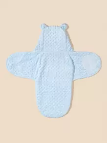 1 chiếc chăn quấn vải nỉ hai lớp cho bé vào mùa thu và - Màu xanh lam - Xem 5